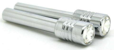 Door Lock Knobs Screw-on Clear Jewel Chrome Aluminum 1/2" I.D. GG#50862 Pair