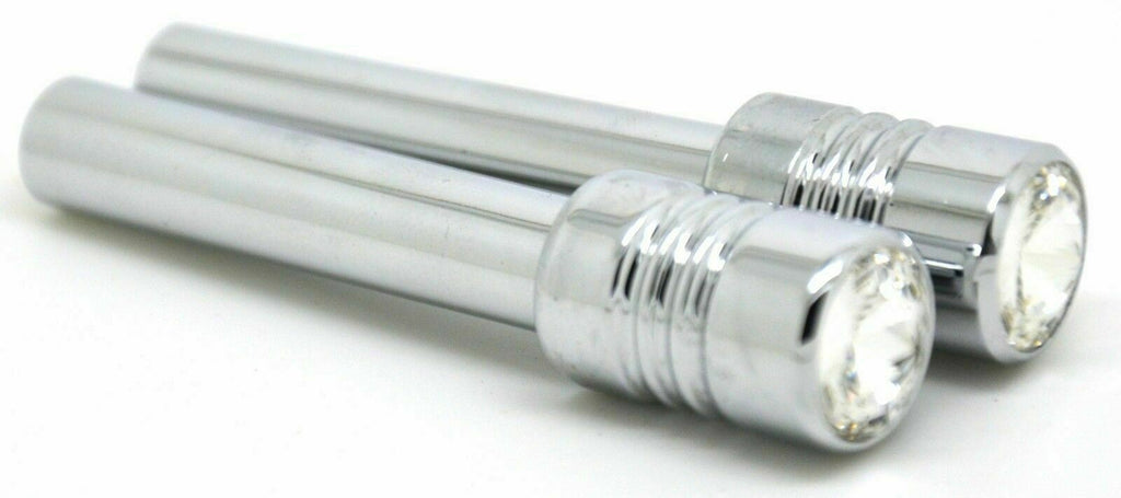 Door Lock Knobs Screw-on Clear Jewel Chrome Aluminum 1/2" I.D. GG#50862 Pair