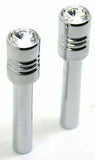 Door Lock Knobs Screw-on Clear Jewel Chrome Aluminum 1/2" I.D. GG#50862 Pair