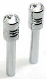 Door Lock Knobs Screw-on Clear Jewel Chrome Aluminum 1/2" I.D. GG#50862 Pair