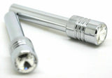 Door Lock Knobs Screw-on Clear Jewel Chrome Aluminum 1/2" I.D. GG#50862 Pair