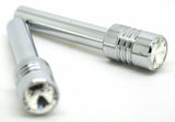 Door Lock Knobs Screw-on Clear Jewel Chrome Aluminum 1/2" I.D. GG#50862 Pair