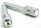 Door Lock Knobs Screw-on Clear Jewel Chrome Aluminum 1/2" I.D. GG#50862 Pair