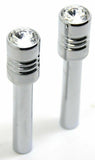 Door Lock Knobs Screw-on Clear Jewel Chrome Aluminum 1/2" I.D. GG#50862 Pair