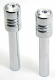 Door Lock Knobs Screw-on Clear Jewel Chrome Aluminum 1/2" I.D. GG#50862 Pair