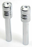 Door Lock Knobs Screw-on Clear Jewel Chrome Aluminum 1/2" I.D. GG#50862 Pair