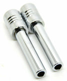 Door Lock Knobs Screw-on Clear Jewel Chrome Aluminum 1/2" I.D. GG#50862 Pair