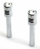 Door Lock Knobs Screw-on Clear Jewel Chrome Aluminum 1/2" I.D. GG#50862 Pair