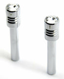 Door Lock Knobs Screw-on Clear Jewel Chrome Aluminum 1/2" I.D. GG#50862 Pair