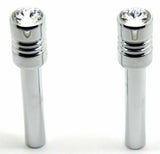 Door Lock Knobs Screw-on Clear Jewel Chrome Aluminum 1/2" I.D. GG#50862 Pair