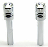 Door Lock Knobs Screw-on Clear Jewel Chrome Aluminum 1/2" I.D. GG#50862 Pair