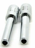 Door Lock Knobs Screw-on Clear Jewel Chrome Aluminum 1/2" I.D. GG#50862 Pair