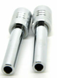 Door Lock Knobs Screw-on Clear Jewel Chrome Aluminum 1/2" I.D. GG#50862 Pair