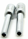 Door Lock Knobs Screw-on Clear Jewel Chrome Aluminum 1/2" I.D. GG#50862 Pair