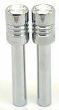 Door Lock Knobs Screw-on Clear Jewel Chrome Aluminum 1/2" I.D. GG#50862 Pair