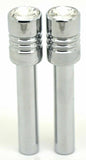 Door Lock Knobs Screw-on Clear Jewel Chrome Aluminum 1/2" I.D. GG#50862 Pair