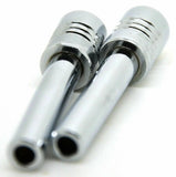 Door Lock Knobs Screw-on Clear Jewel Chrome Aluminum 1/2" I.D. GG#50862 Pair
