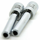 Door Lock Knobs Screw-on Clear Jewel Chrome Aluminum 1/2" I.D. GG#50862 Pair