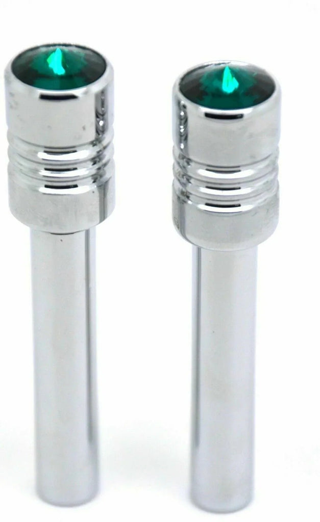 Door Lock Knobs Screw-on Green Jewel Chrome Aluminum 1/2" I.D. GG#50863 Pair