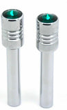 Door Lock Knobs Screw-on Green Jewel Chrome Aluminum 1/2" I.D. GG#50863 Pair