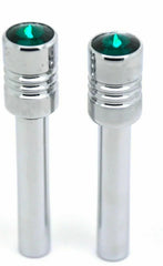 Door Lock Knobs Screw-on Green Jewel Chrome Aluminum 1/2" I.D. GG#50863 Pair