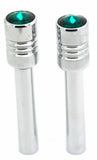 Door Lock Knobs Screw-on Green Jewel Chrome Aluminum 1/2" I.D. GG#50863 Pair