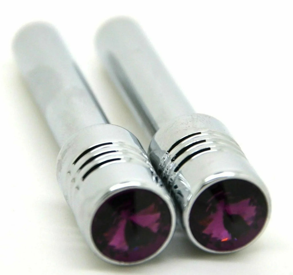 Door Lock Knobs Screw-on Purple Jewel Chrome Aluminum 1/2" I.D. GG#50864 Pair