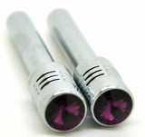 Door Lock Knobs Screw-on Purple Jewel Chrome Aluminum 1/2" I.D. GG#50864 Pair