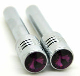 Door Lock Knobs Screw-on Purple Jewel Chrome Aluminum 1/2" I.D. GG#50864 Pair