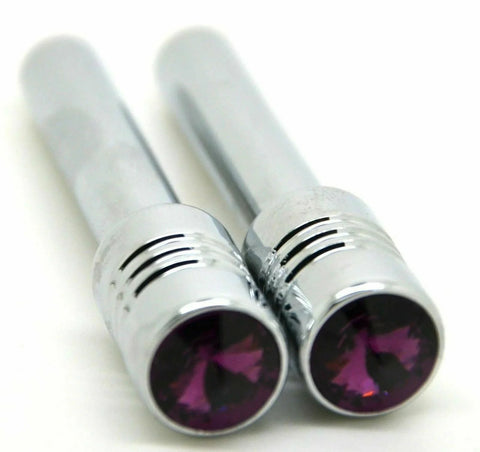 Door Lock Knobs Screw-on Purple Jewel Chrome Aluminum 1/2" I.D. GG#50864 Pair