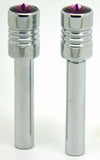 Door Lock Knobs Screw-on Purple Jewel Chrome Aluminum 1/2" I.D. GG#50864 Pair