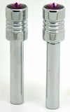 Door Lock Knobs Screw-on Purple Jewel Chrome Aluminum 1/2" I.D. GG#50864 Pair