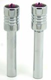 Door Lock Knobs Screw-on Purple Jewel Chrome Aluminum 1/2" I.D. GG#50864 Pair
