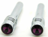 Door Lock Knobs Screw-on Purple Jewel Chrome Aluminum 1/2" I.D. GG#50864 Pair