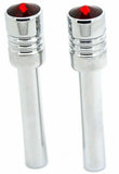 Door Lock Knobs Screw-on Red Jewel Chrome Aluminum 1/2" I.D. GG#50865 Pair