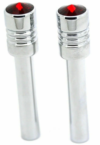 Door Lock Knobs Screw-on Red Jewel Chrome Aluminum 1/2" I.D. GG#50865 Pair