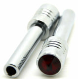 Door Lock Knobs Screw-on Red Jewel Chrome Aluminum 1/2" I.D. GG#50865 Pair