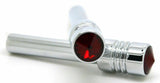 Door Lock Knobs Screw-on Red Jewel Chrome Aluminum 1/2" I.D. GG#50865 Pair