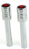 Door Lock Knobs Screw-on Red Jewel Chrome Aluminum 1/2" I.D. GG#50865 Pair