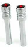 Door Lock Knobs Screw-on Red Jewel Chrome Aluminum 1/2" I.D. GG#50865 Pair