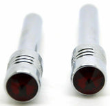 Door Lock Knobs Screw-on Red Jewel Chrome Aluminum 1/2" I.D. GG#50865 Pair