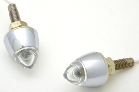 GG Accent License Plate Bolt 1 LED White Lens Bullet Style 1 3/4" #50925 Pair