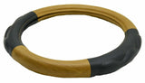 GG Steering Wheel Cover 18" PVC Heavy Duty Woodgrain w/Black Comfort Pad #54058