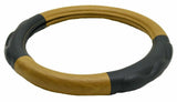 GG Steering Wheel Cover 18" PVC Heavy Duty Woodgrain w/Black Comfort Pad #54058