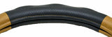 GG Steering Wheel Cover 18" PVC Heavy Duty Woodgrain w/Black Comfort Pad #54058