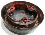 SCI 3 Spoke Steering Wheel 18" Flames Black Silver Red 3 Hole Mount 572-3072