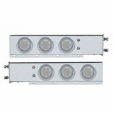 Mud Flap Hangers 2 1/2" Bolt Pattern Red LEDs Clear Lens Visor 4" UP#61731 Pair