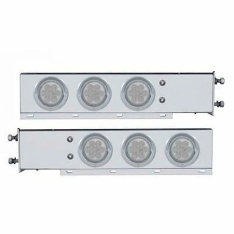 Mud Flap Hangers 2 1/2" Bolt Pattern Red LEDs Clear Lens Visor 4" UP#61731 Pair