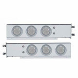Mud Flap Hangers 2 1/2" Bolt Pattern Red LEDs Clear Lens Visor 4" UP#61731 Pair