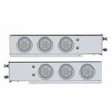 Mud Flap Hangers 2 1/2" Bolt Pattern Red LEDs Clear Lens Visor 4" UP#61731 Pair